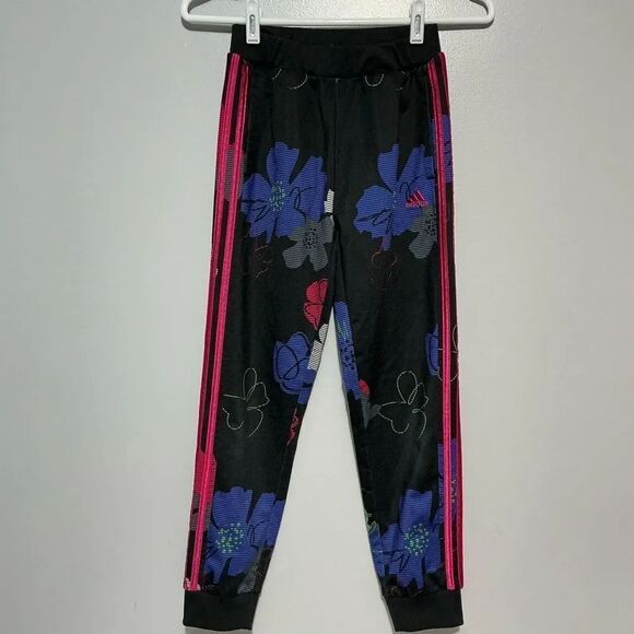 adidas Other - Adidas Kids Floral Black Track Pants size M(10-12)